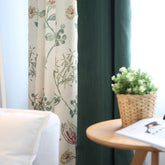 Cortina personalizada de blackout floral con bloques de color Reina